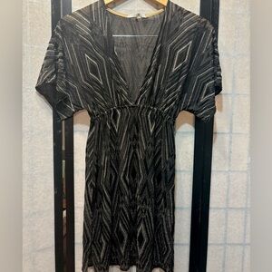 VITAMIN A Deep-V Swim Cover Up, Subtle Sparkle